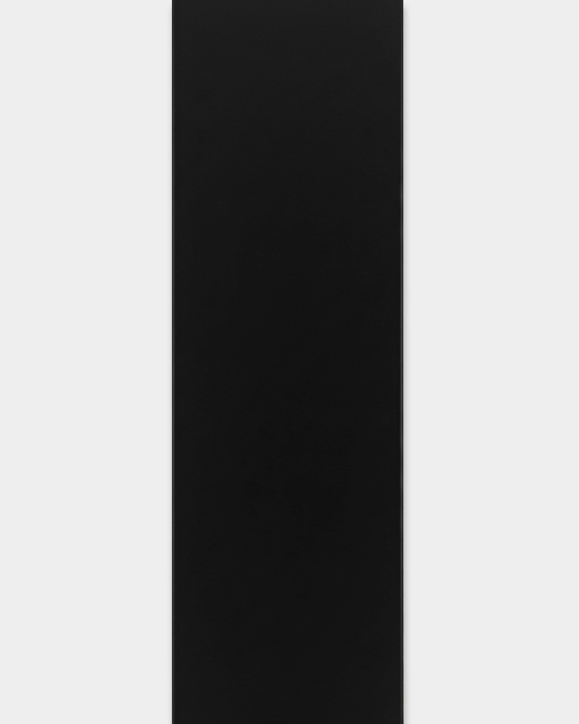 A 240 cm solid black WoodUpp Akupanel acoustic panel, wrapped, stands upright against a light gray background.