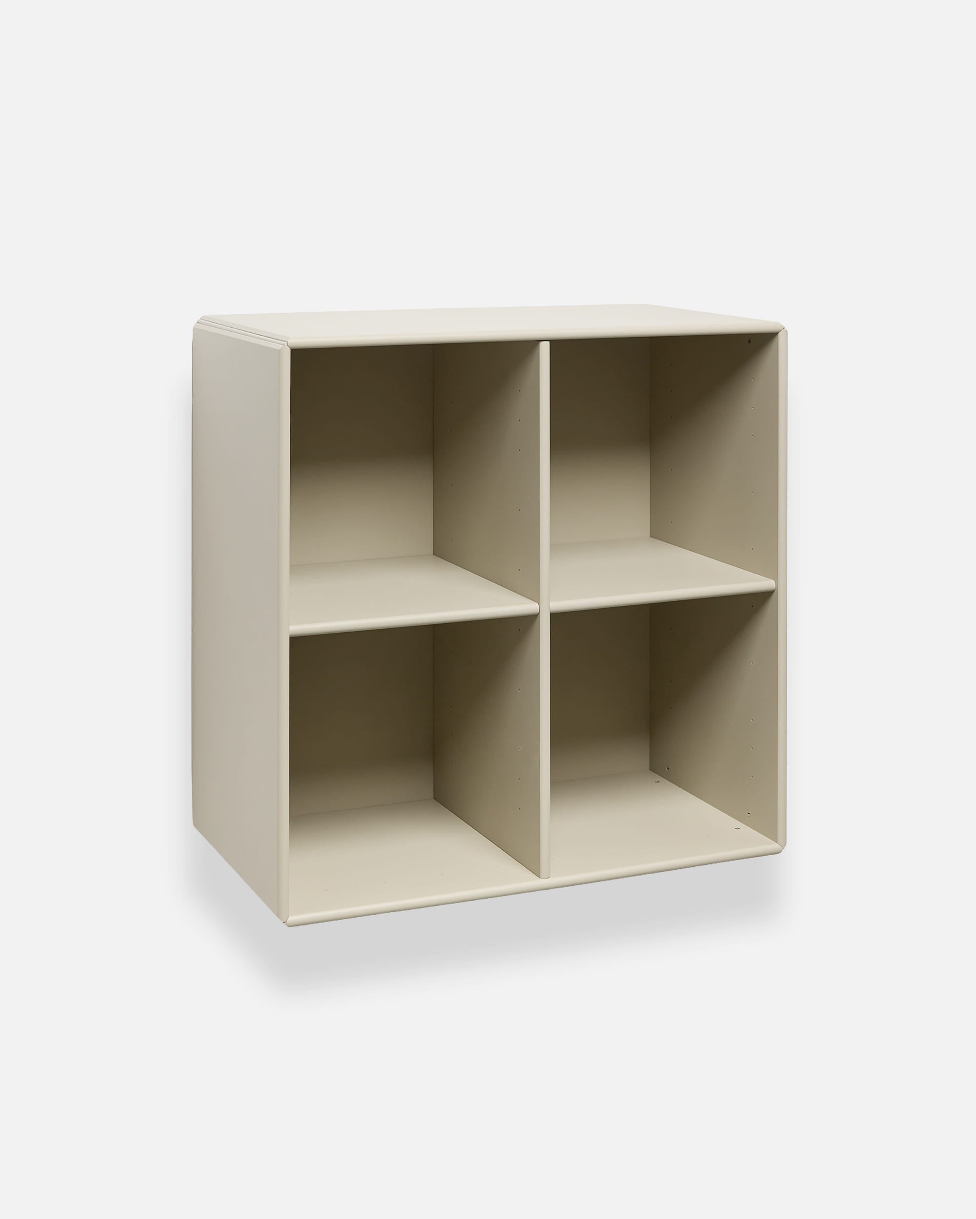 WoodUpp Arka Open Cabinet in beige with four open cubes, featuring minimalist Danish-inspired design for modular storage.