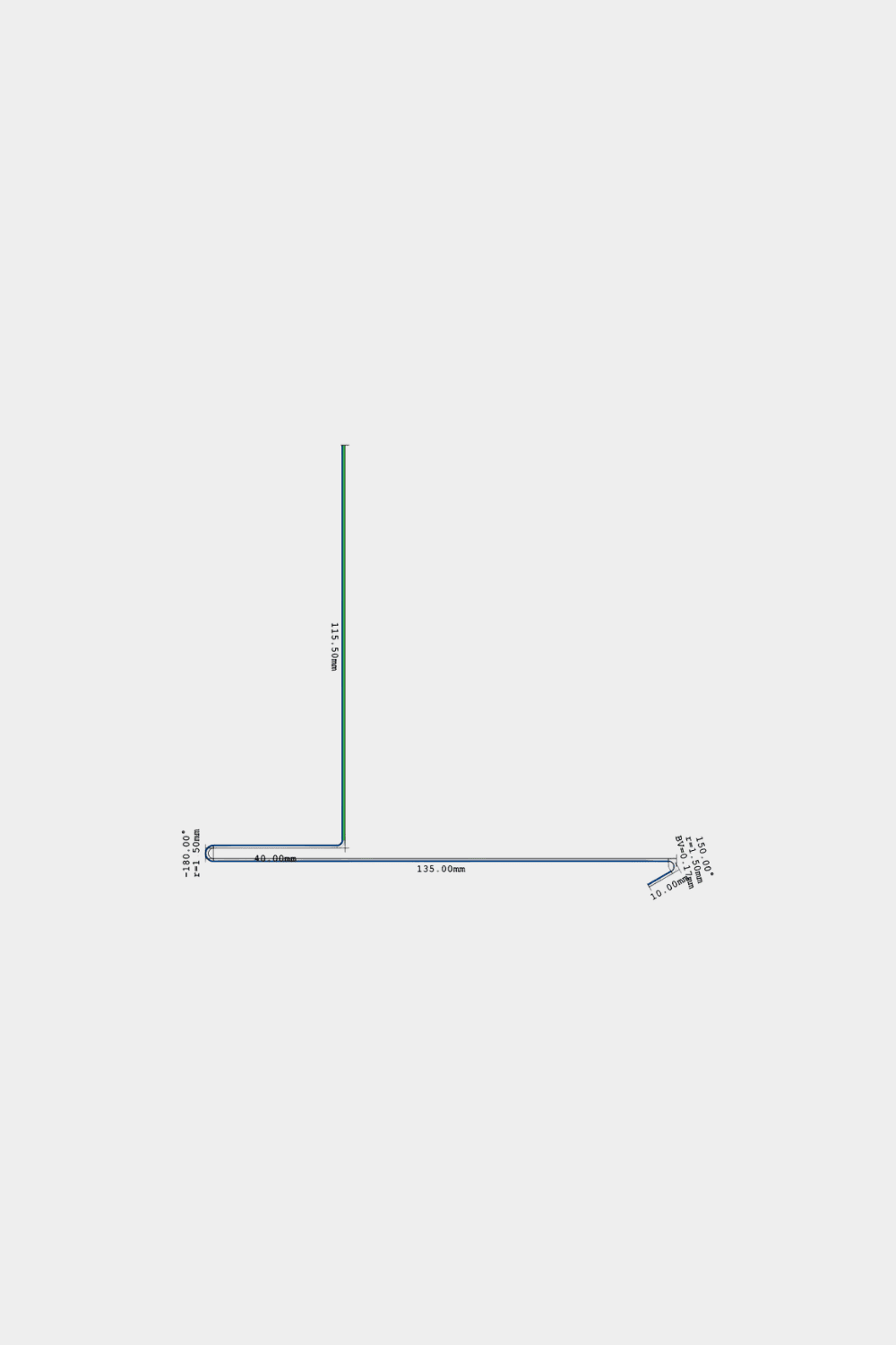 Technical drawing of Aluwood aluminium slat profile with 135.00mm and 115.50mm marked.