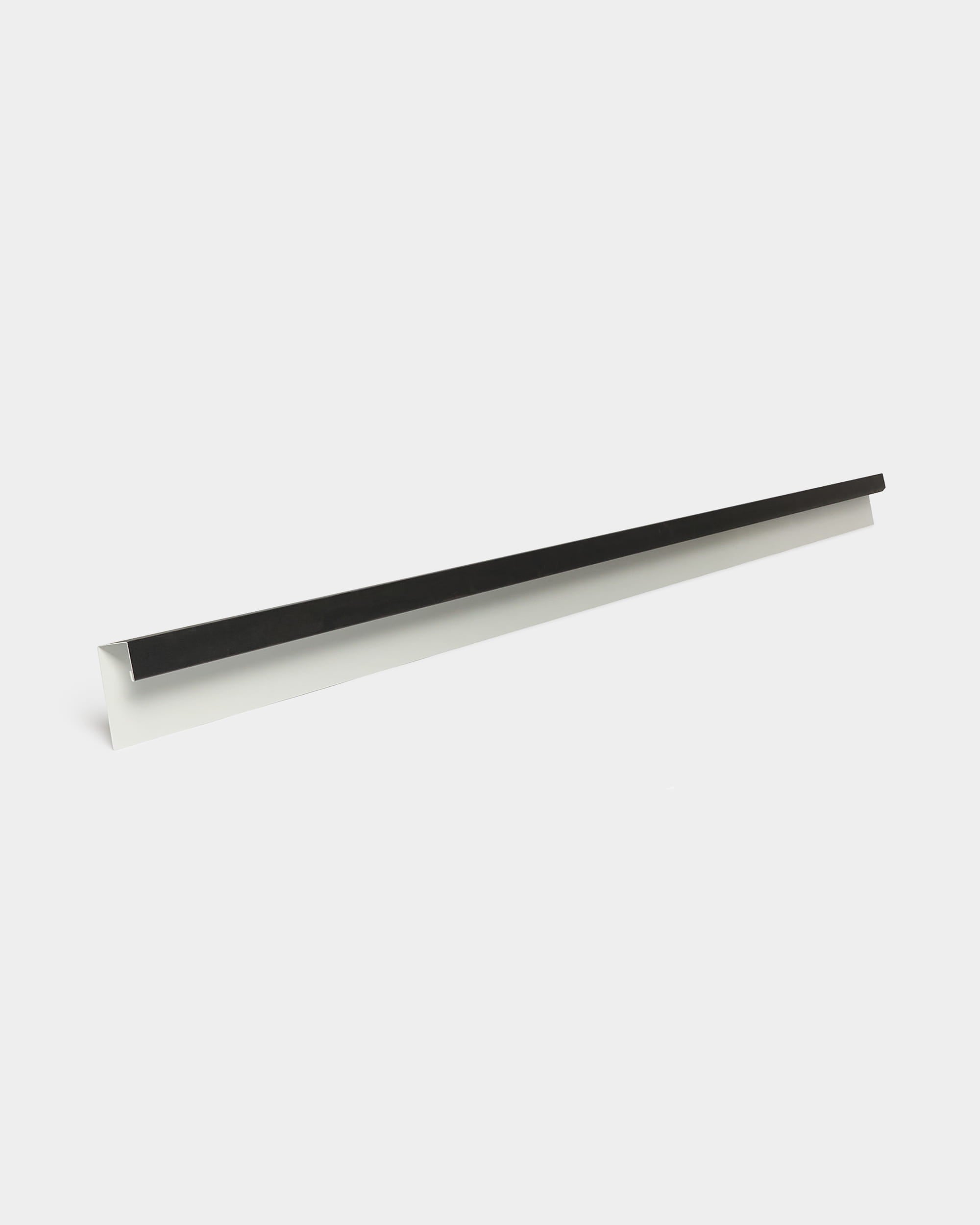WoodUpp Aluwood Top Finishing, 240 cm aluminum profile for facade panels, displayed on a white stand against a plain white background.